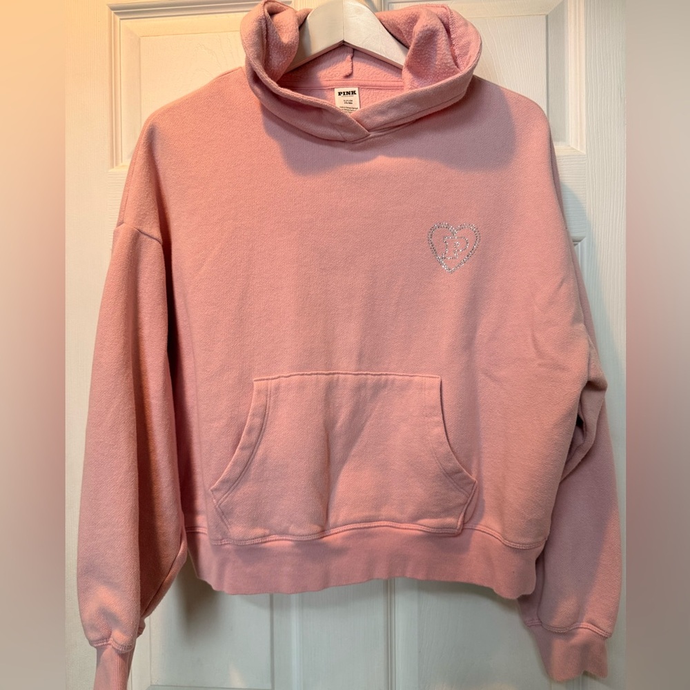 PINK Victoria's Secret Light Pink Hoodie with Heart Detail
